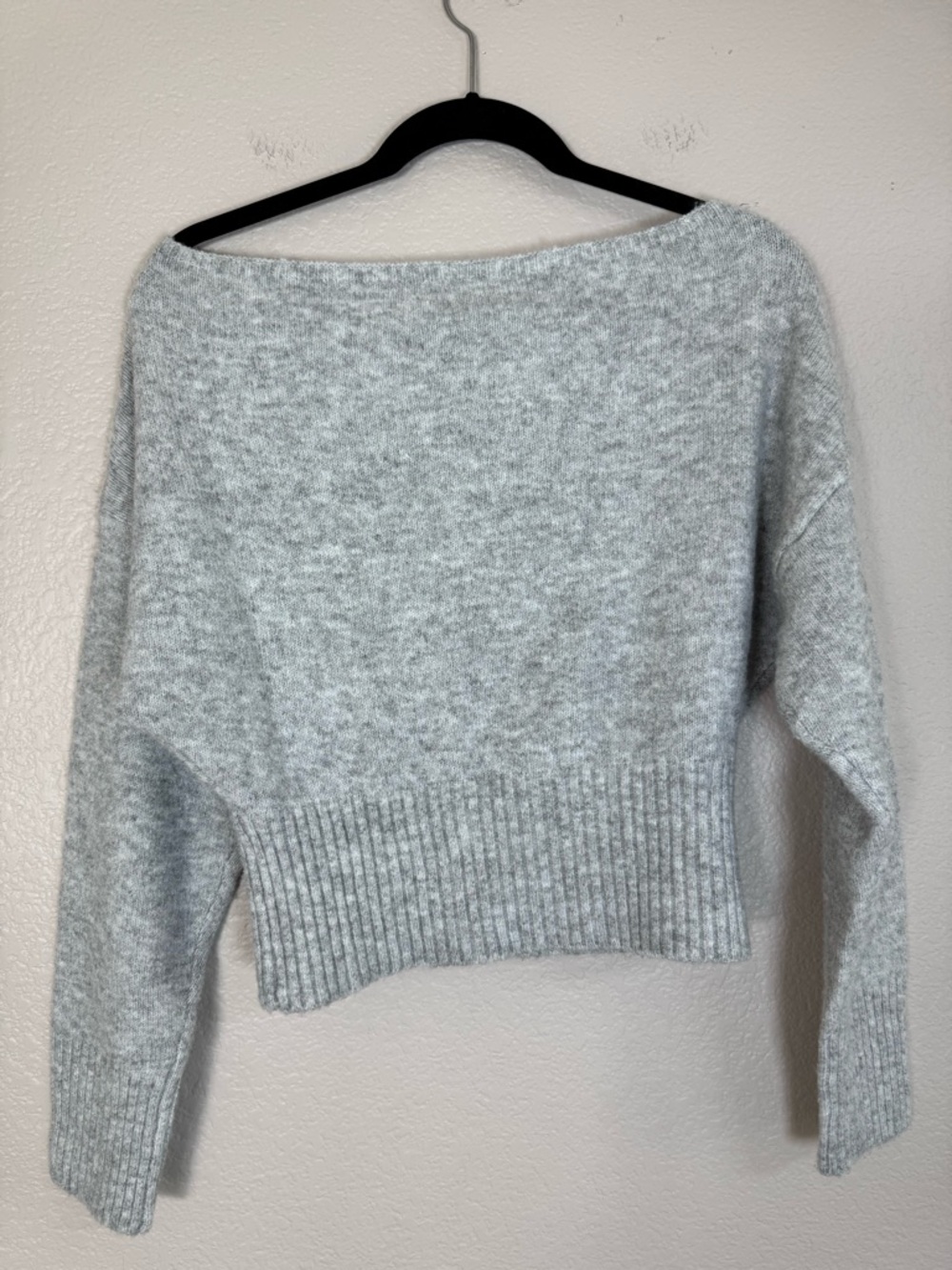 Garage Spongy Off The Shoulder Sweater in Gray Mix Medium $50 - Picture 6 of 7